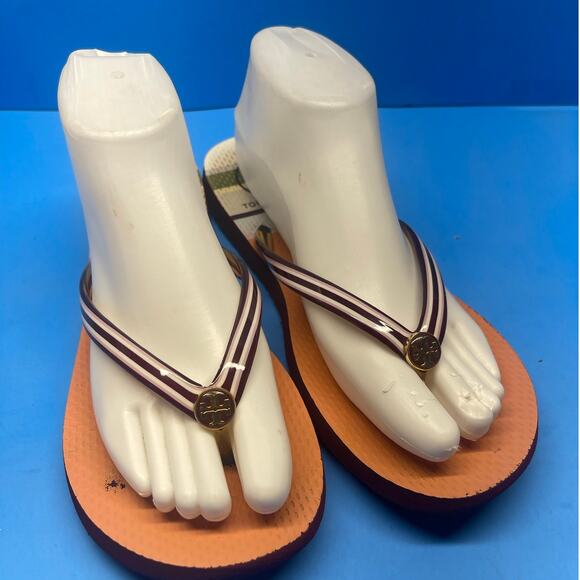 Tori Burch Women Multicolor Flip Flop Sandals 7 Some Fading - Picture 1 of 9